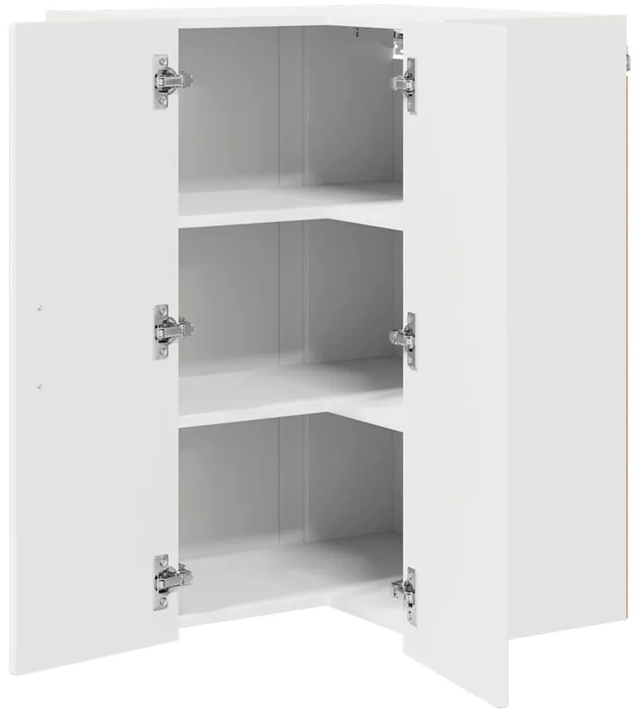 Fali konyhaszekrény polcokkal Fehér 57 x 57 x 80 cm Faanyag