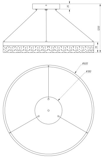 Globo 68225-36 - LED Csillár zsinóron SMITTY 1xLED/36W/230V