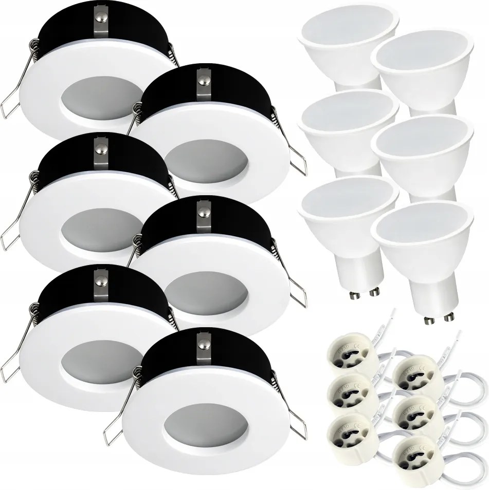 Süllyesztett lámpatest halogén fehér IP44 fürdőszobai lámpatest Led GU10 7W 4000K