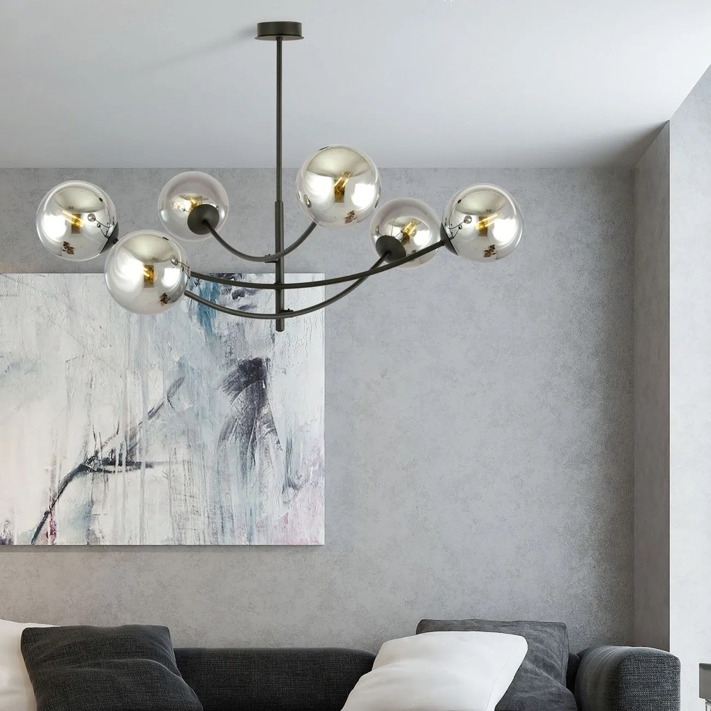 Emibig modern mennyezeti lámpa hunter fekete grafit emi1100/6