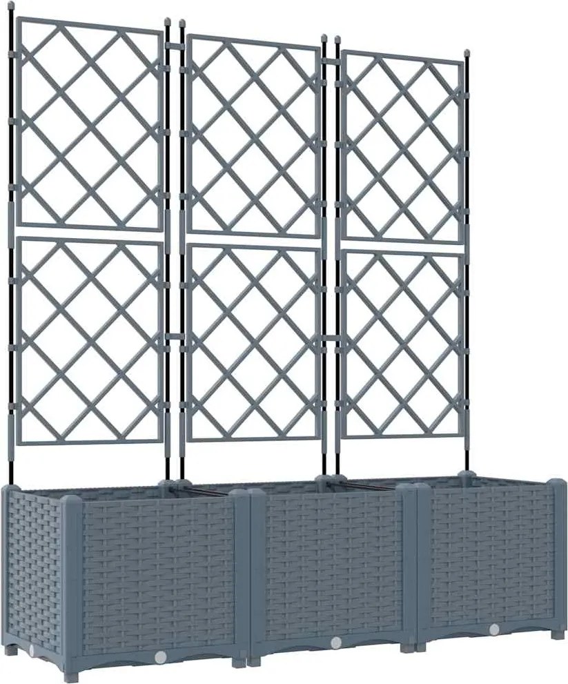 vidaXL Kerti cserép 3 pcs Világosszürke 120 x 40 x 143 cm Acél