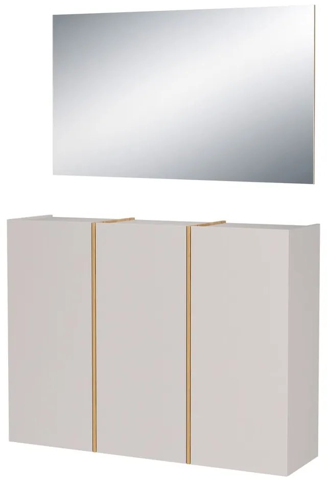 Krémszínű előszoba bútor 138x200x37 cm Libbiano – Germania