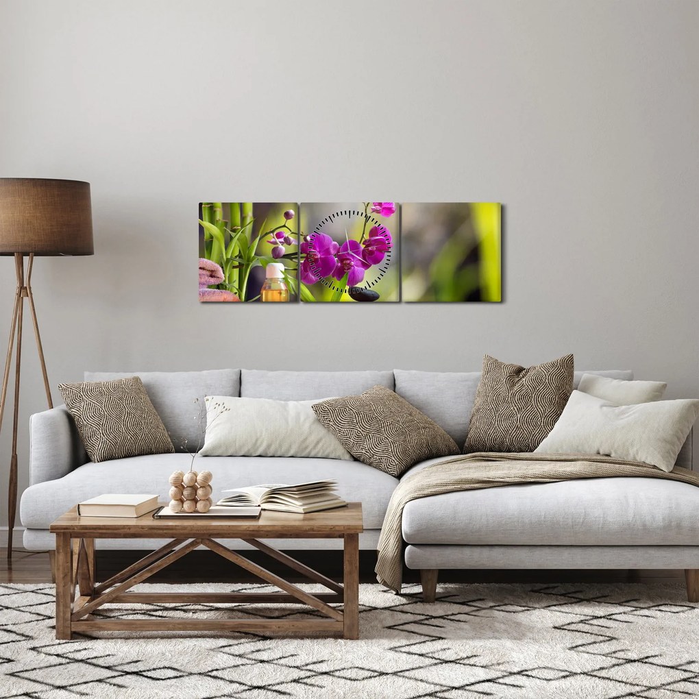 Kép - spa and stones (órával) (90x30 cm)