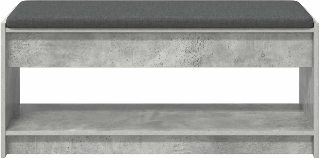 vidaXL Előtér pad Beton Szürke 103 x 38 x 45 cm Műanyag Fa és Szövet