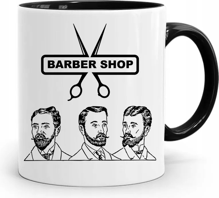 Barber Shop Fekete Fodrász Bögre fényképes nyomtatással