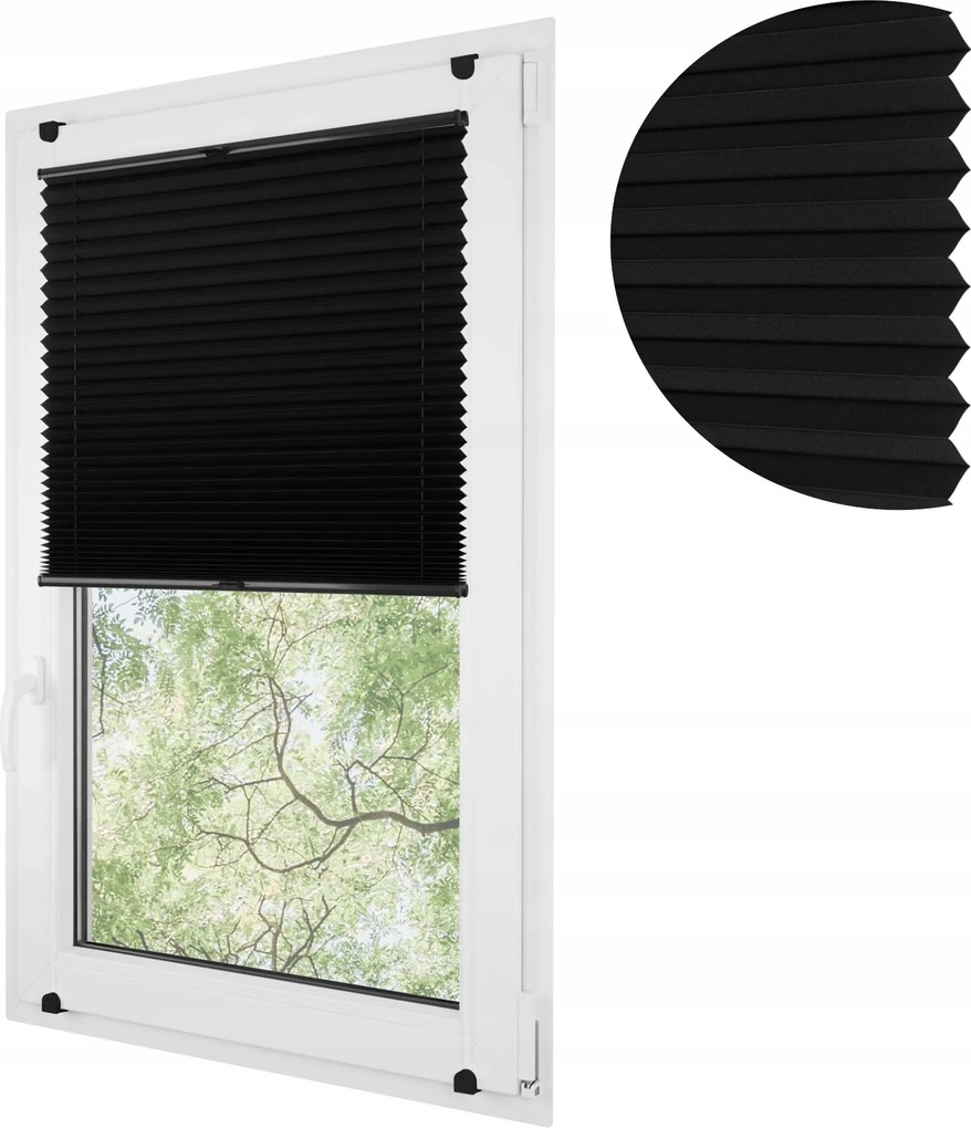 Thermo pliszé non-invazív pliszé roló 58x150 cm fekete