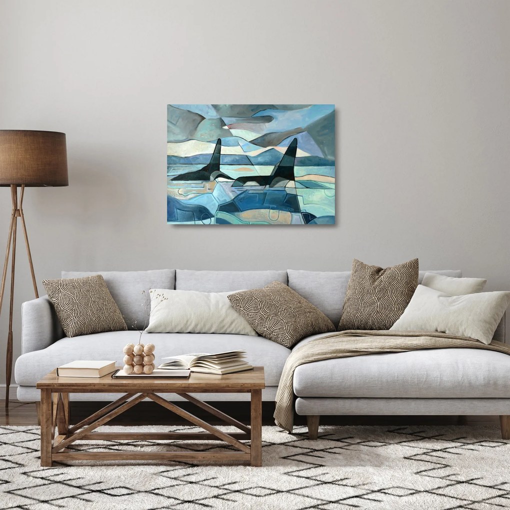 Kép - Orcas (üvegen) (70x50 cm)