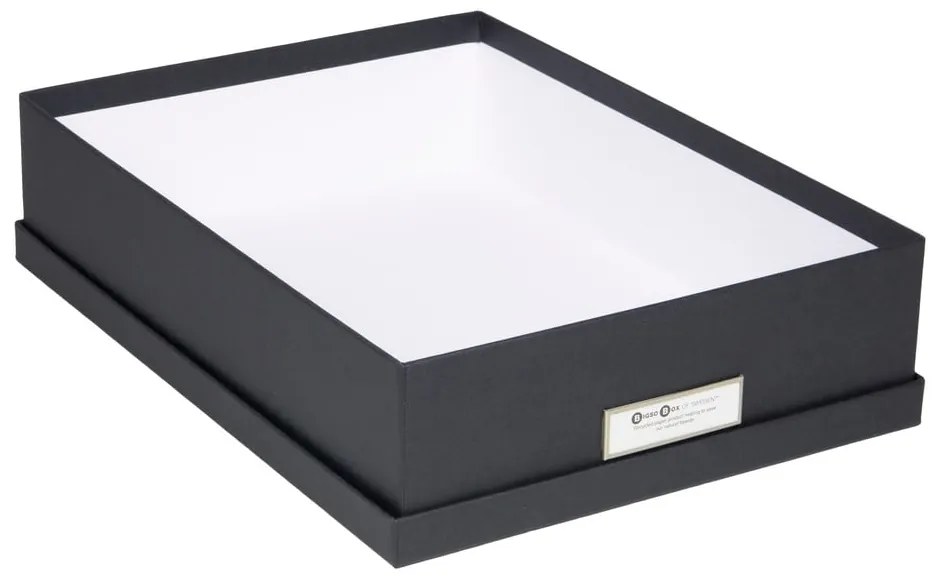 Oskar sötétszürke irattartó doboz címkével, A4 - Bigso Box of Sweden