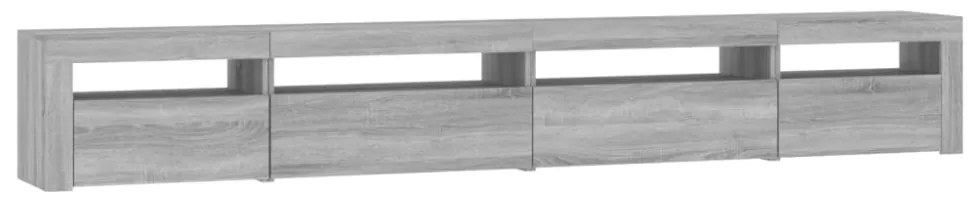 szürke sonoma színű TV-szekrény LED-lámpákkal 270x35x40 cm