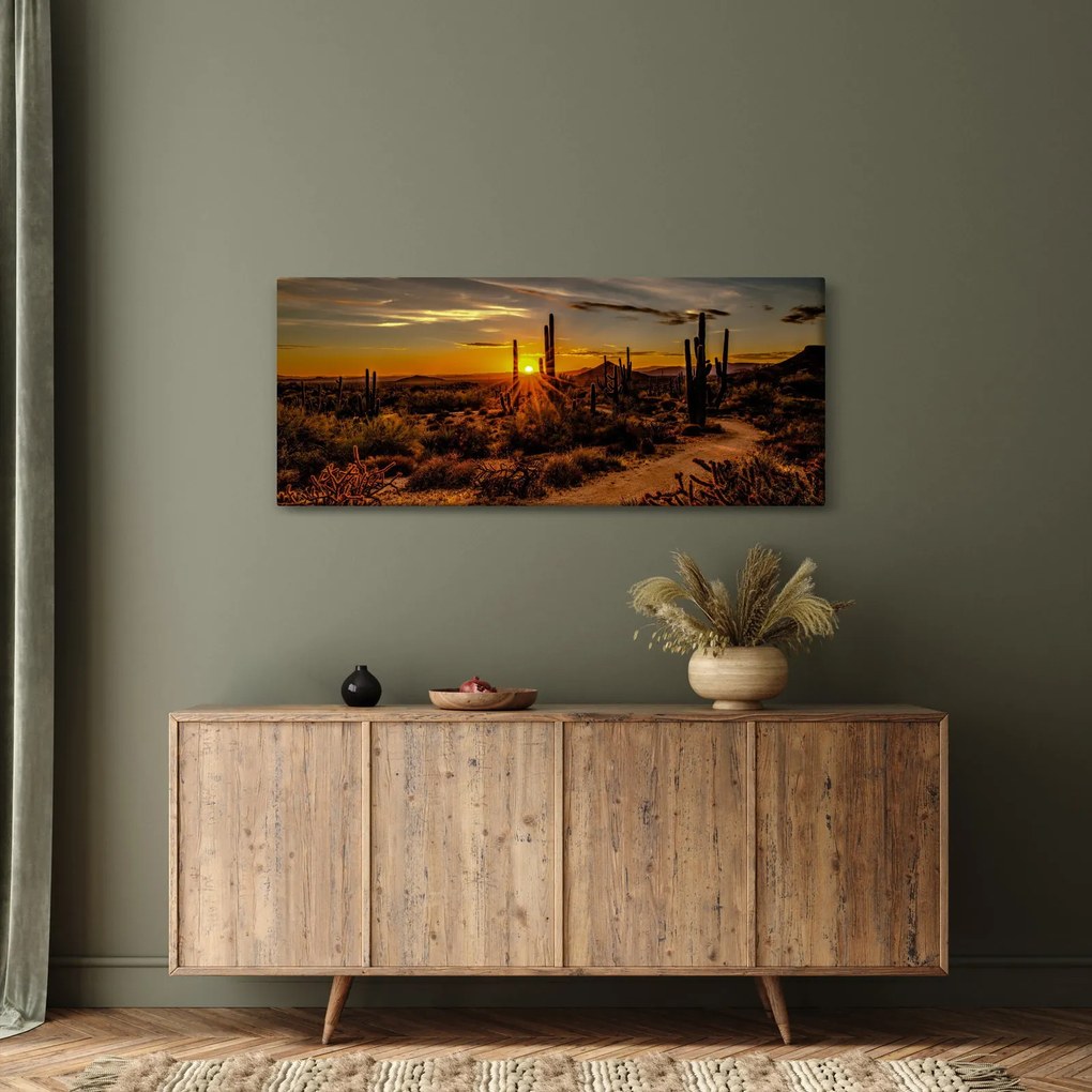 Kép - A nap vége az arizonai sivatagban (120x50 cm)