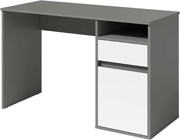 Bili 75,5_120 Számítógépasztal - sötétszürke-fehér