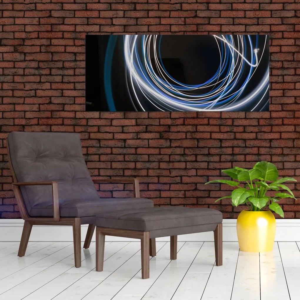 Kék vonalak képe (120x50 cm)