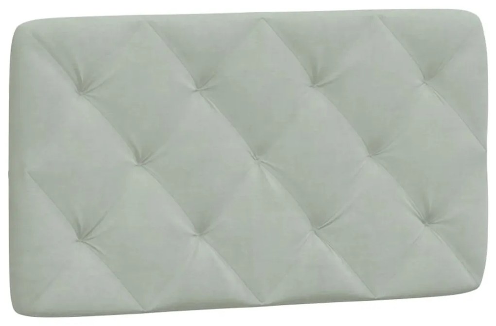 világosszürke bársony fejtámla párna 90 cm