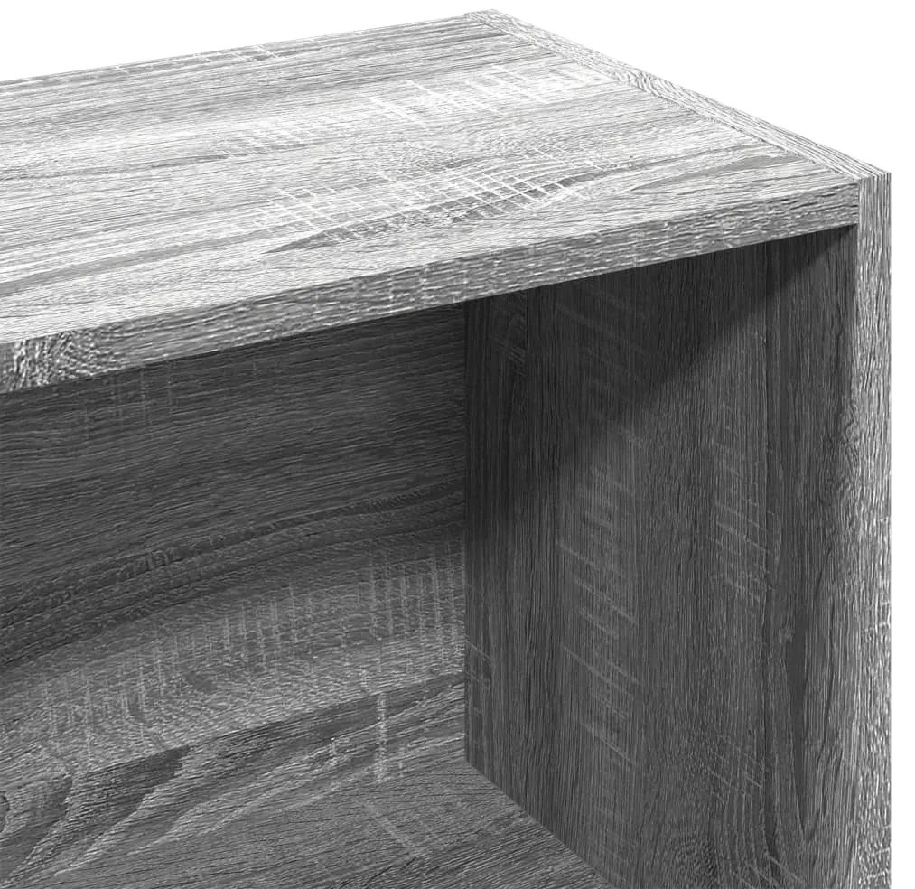 szürke sonoma színű szerelt fa könyvespolc 57 x 28,5 x 141 cm