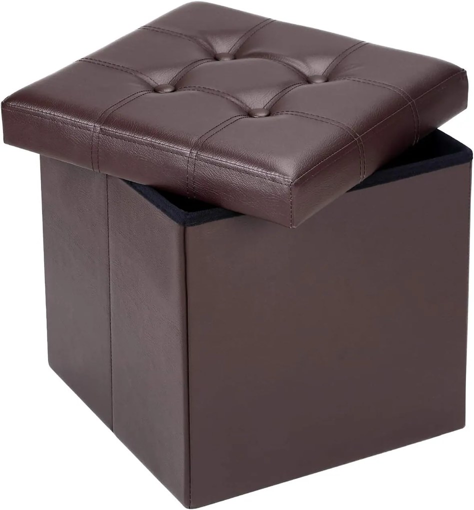 Casaria® Puff tárolóhellyel 40x40x40 cm - barna