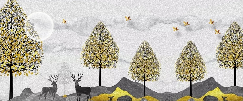Festett szarvas képe (120x50 cm)