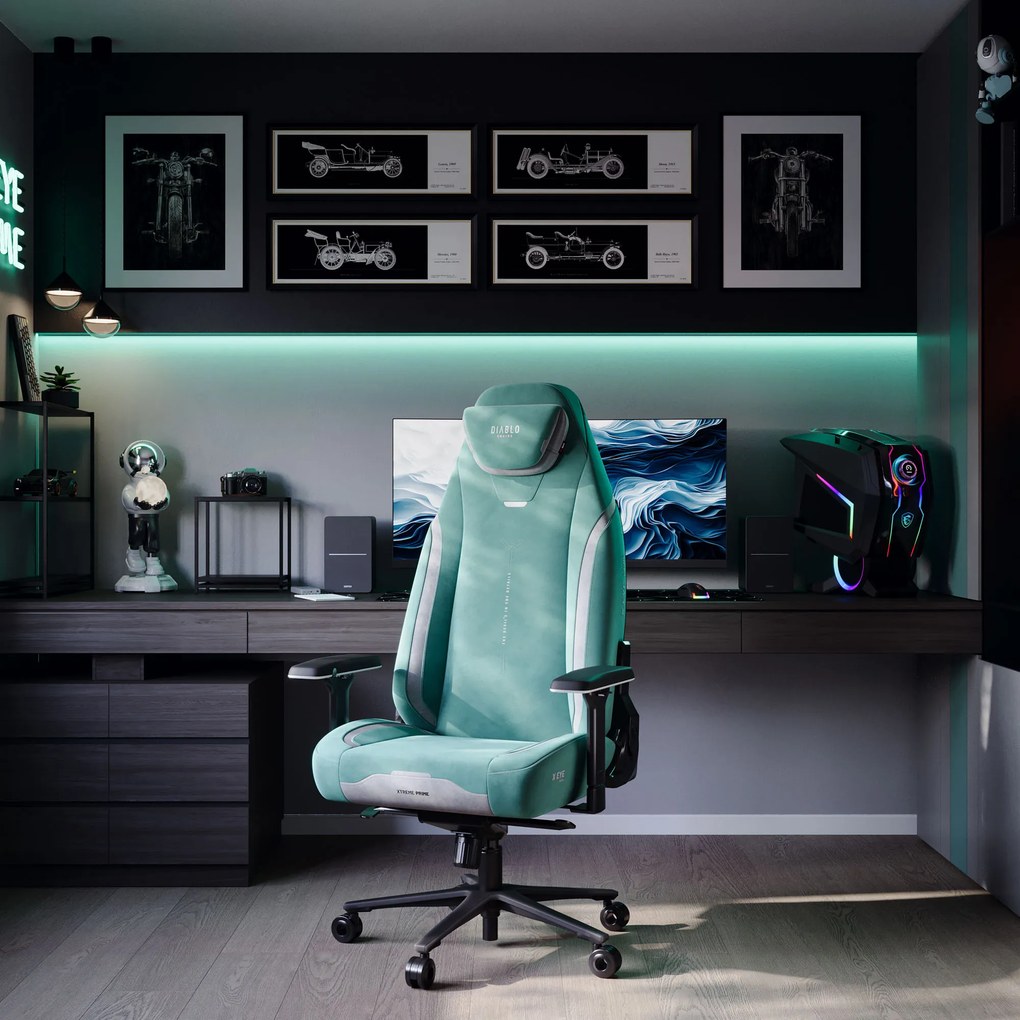 Gamer szék Normal Size menta-fekete: Diablo X-Eye Prime Mystic Mint