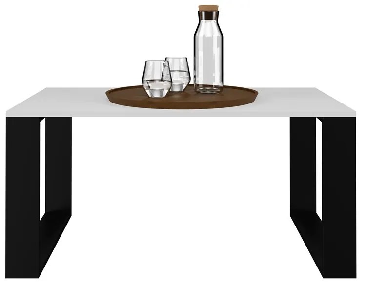 Drohmo MIX Salon Loft modern dohányzóasztal, 90x50x58 cm, fehér-fekete