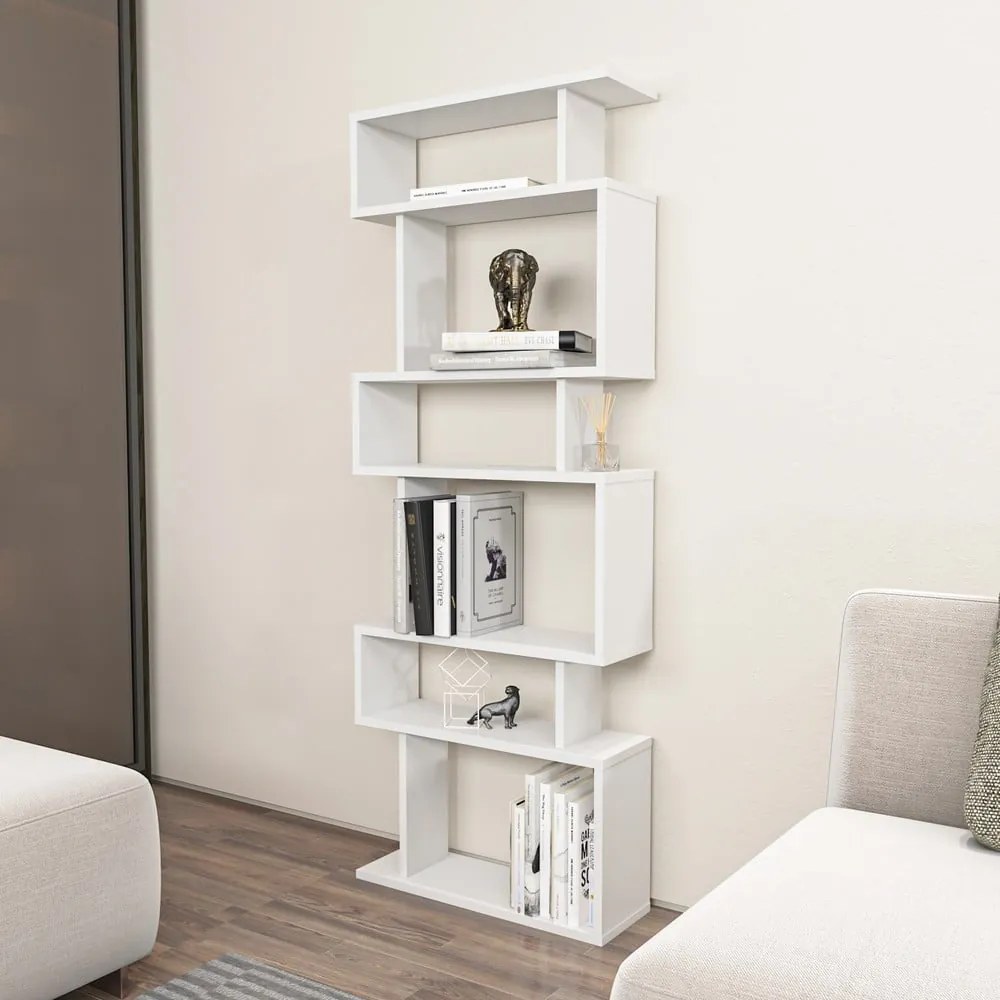 Fehér könyvespolc 60x160 cm Bates – Kalune Design