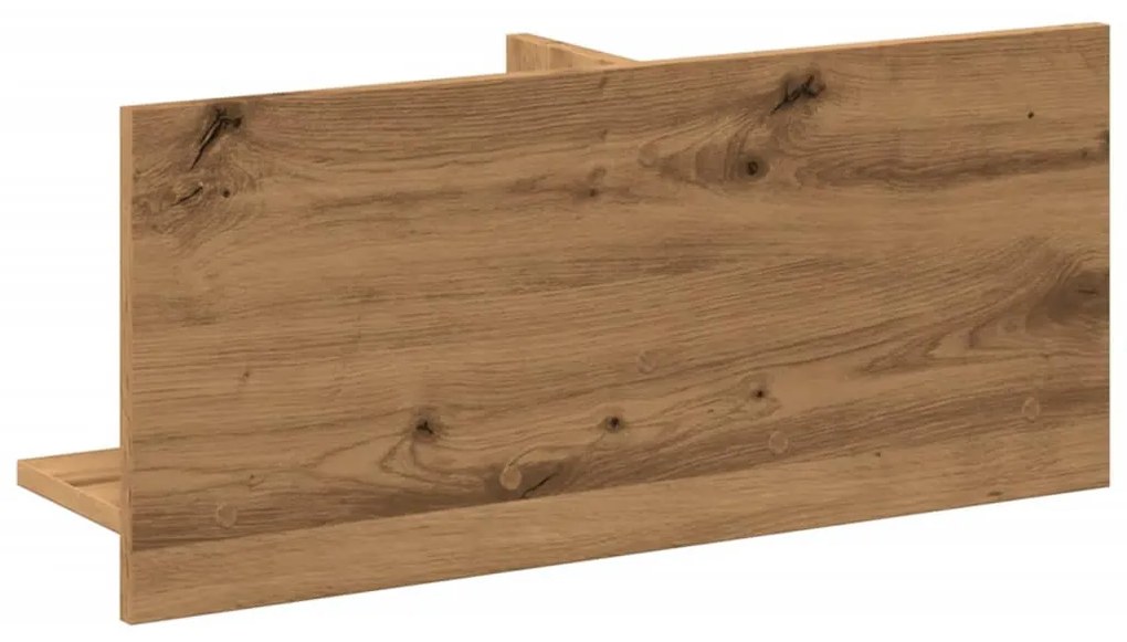 kézműves tölgy színű szerelt fa faliszekrény 70 x 16,5 x 30 cm
