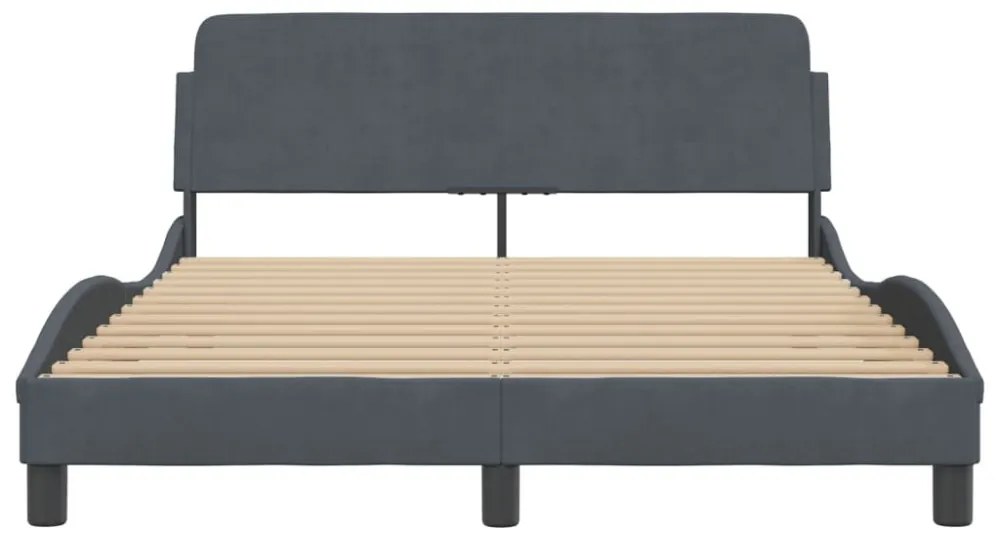 sötétszürke bársony ágykeret Dover 140x200 cm