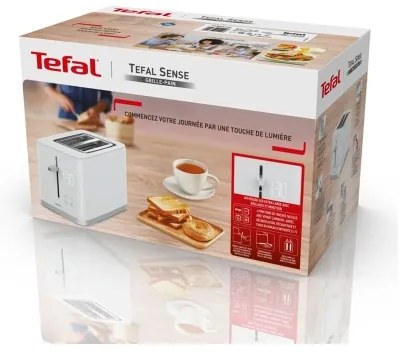 Tefal - Kenyérpirító két lyukkal SENSE 850W/230V fehér