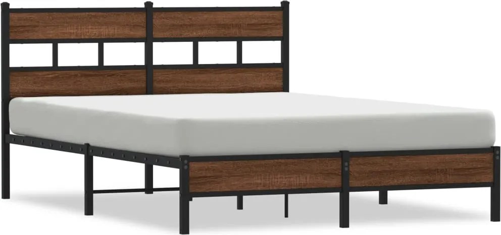 vidaXL barna tölgy színű szerelt fa ágykeret matrac nélkül 160x200 cm