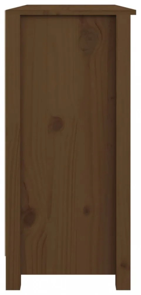 mézbarna tömör fenyőfa tálalószekrény 100x35x74 cm