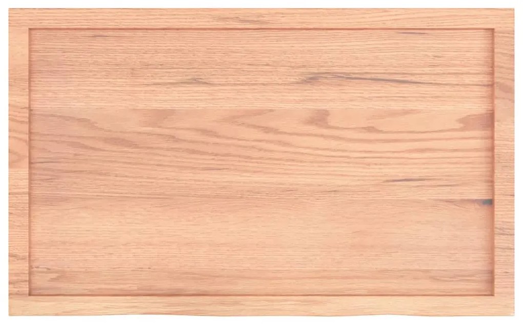 világosbarna kezelt tömör tölgyfa fali polc 100x60x(2-6) cm