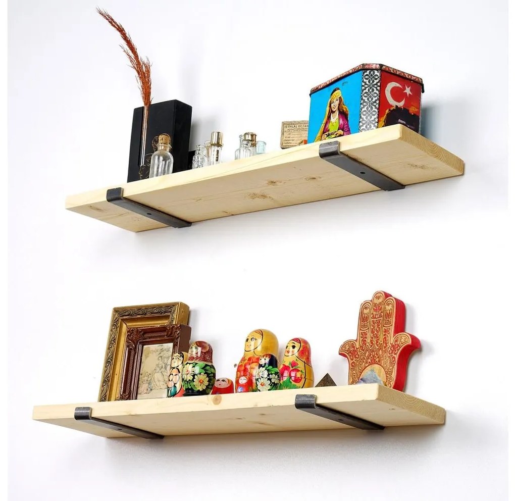 KÉSZLET 2x Fali polc 16x60 cm fenyő