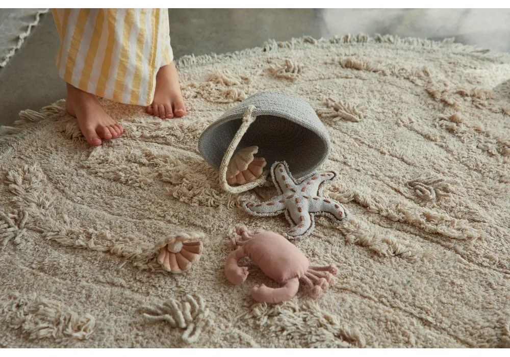 Bézs pamut gyerek játszószőnyeg ø120 cm Island – Lorena Canals