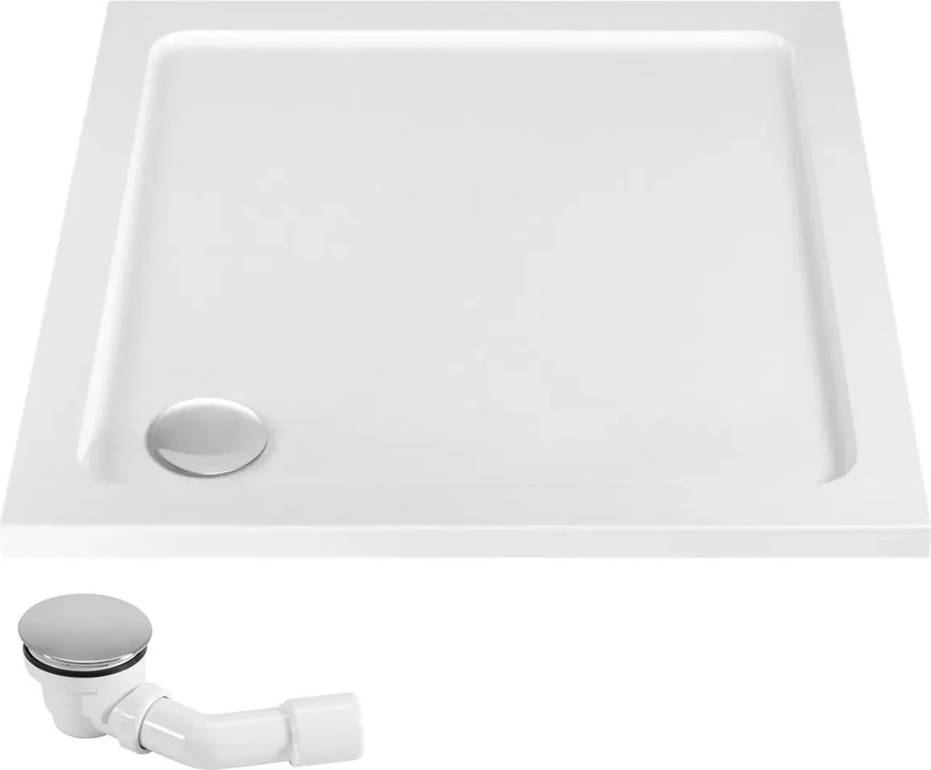 Rea - Concept zuhanykabin tolóajtóval 90 x 90 cm, fekete profil - átlátszó üveg 5 mm, REA-K5478