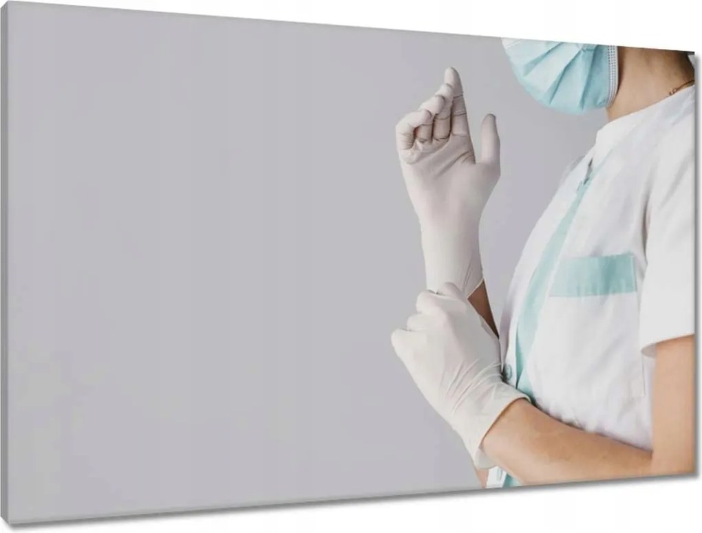 Vászonkép 90x60 Orvos maszk kesztyű