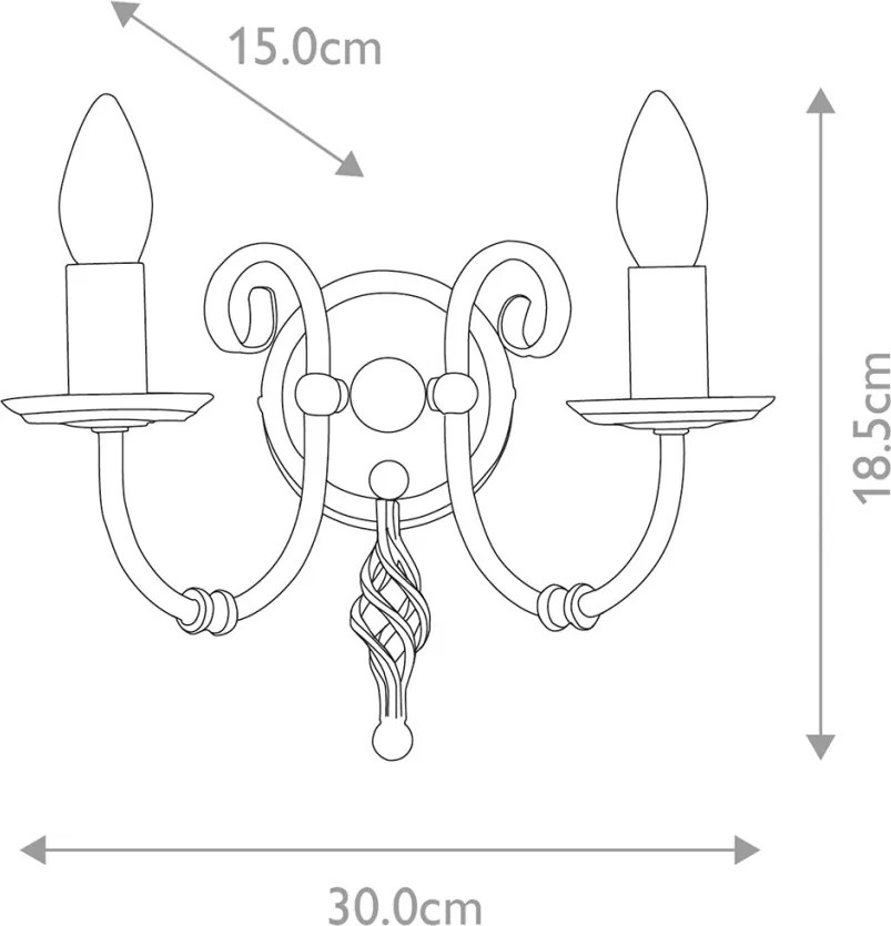 Elstead Lighting ARTISAN ART2-AGD-BRASS Fali lámpa 2x60W/E14