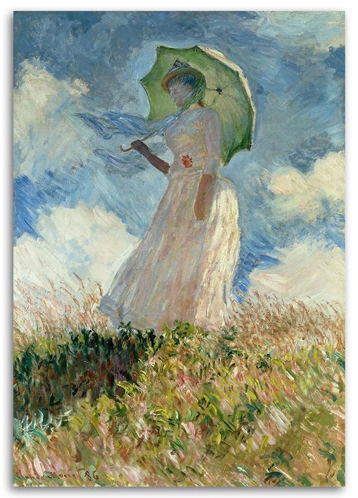 Gario Vászonkép No esernyovel balra fordítva - Claude Monet, reprodukció Méret: 80 x 120 cm