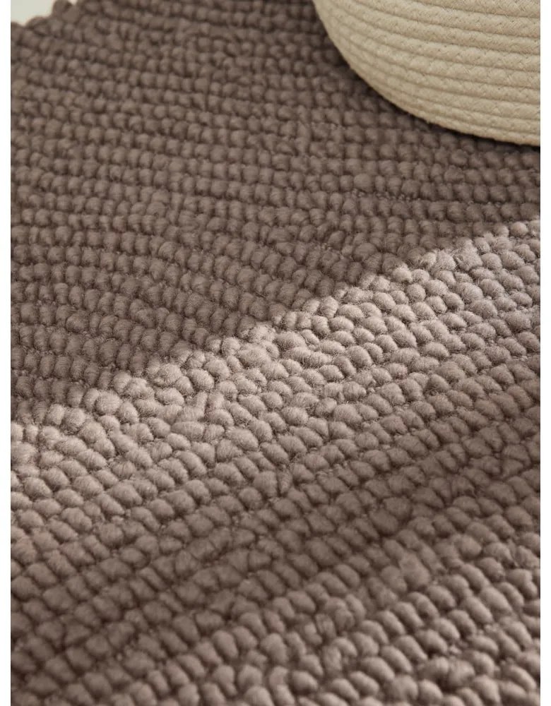 Szürkésbarna kézi szövésű gyapjú futószőnyeg 80x200 cm Calmio – Hanse Home