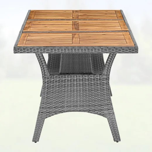 Casaria® Rattan asztal Takeo 190x90x75cm - akác