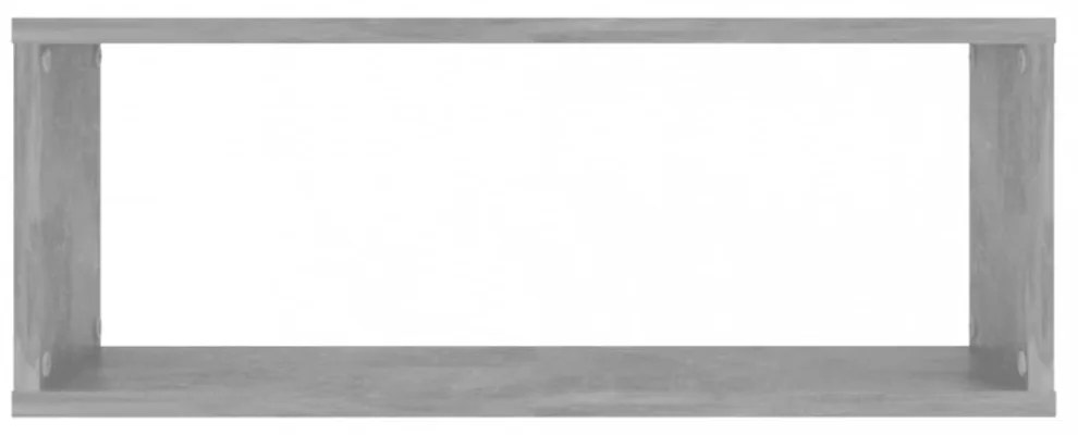 4 db betonszürke szerelt fa négyszögű fali polc 60 x 15 x 23 cm
