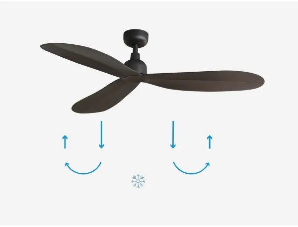 FARO 34301 - Mennyezeti ventilátor PALMA barna átm. 129 cm IP44 + távirányítás