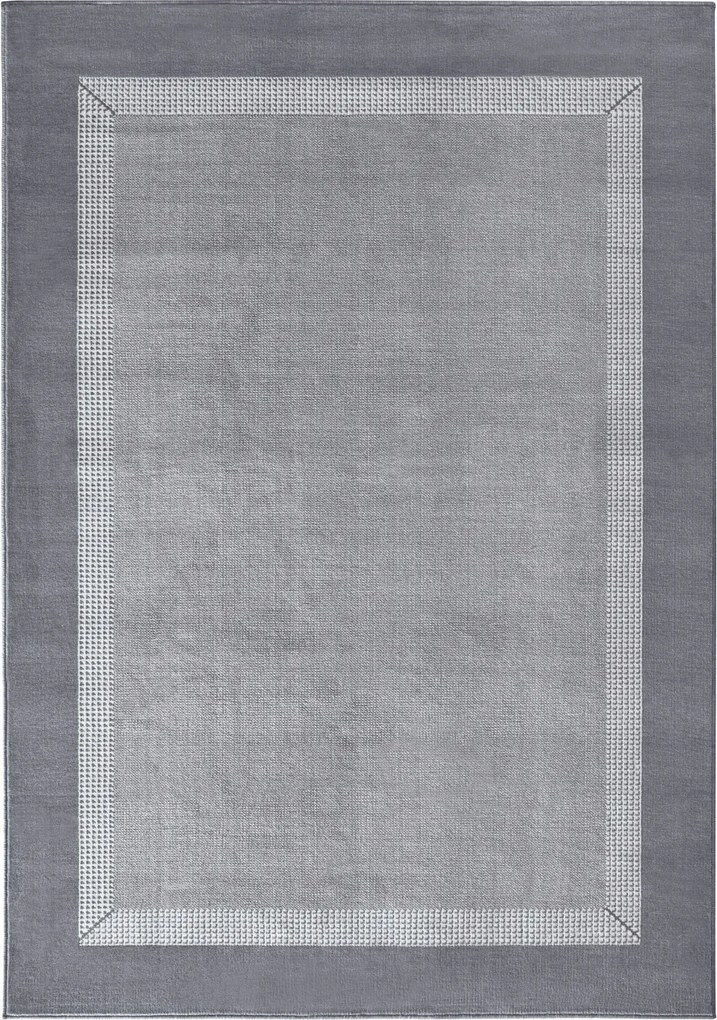 Modern szőnyeg nappaliba, 120x170cm, szürke minta puha szálakkal