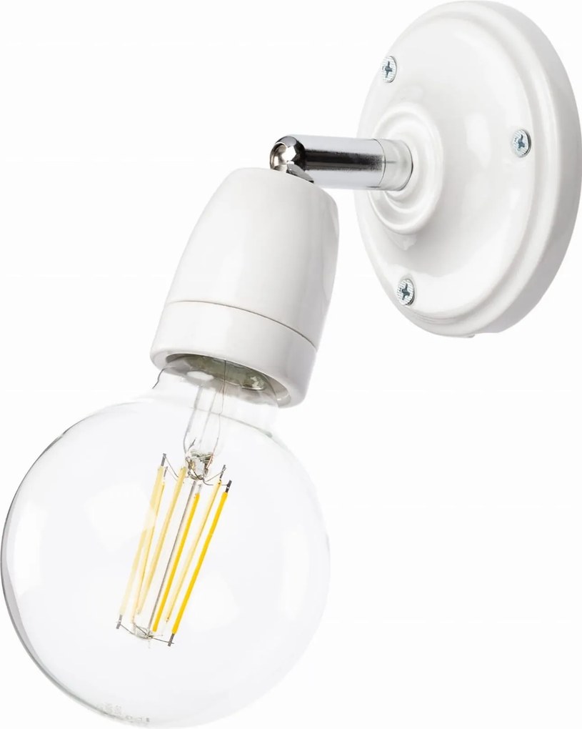 Kerámia fali lámpa E27-es izzóhoz, fehér
