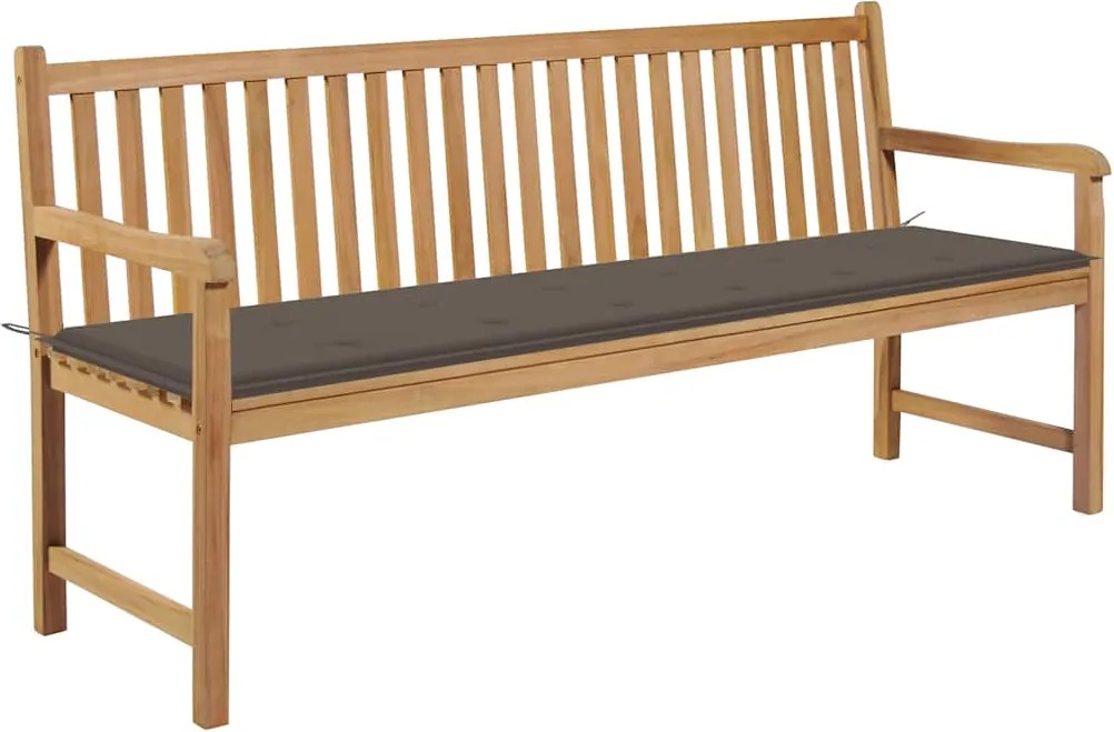 vidaXL tömör tíkfa kerti pad tópszínű párnával 175 cm