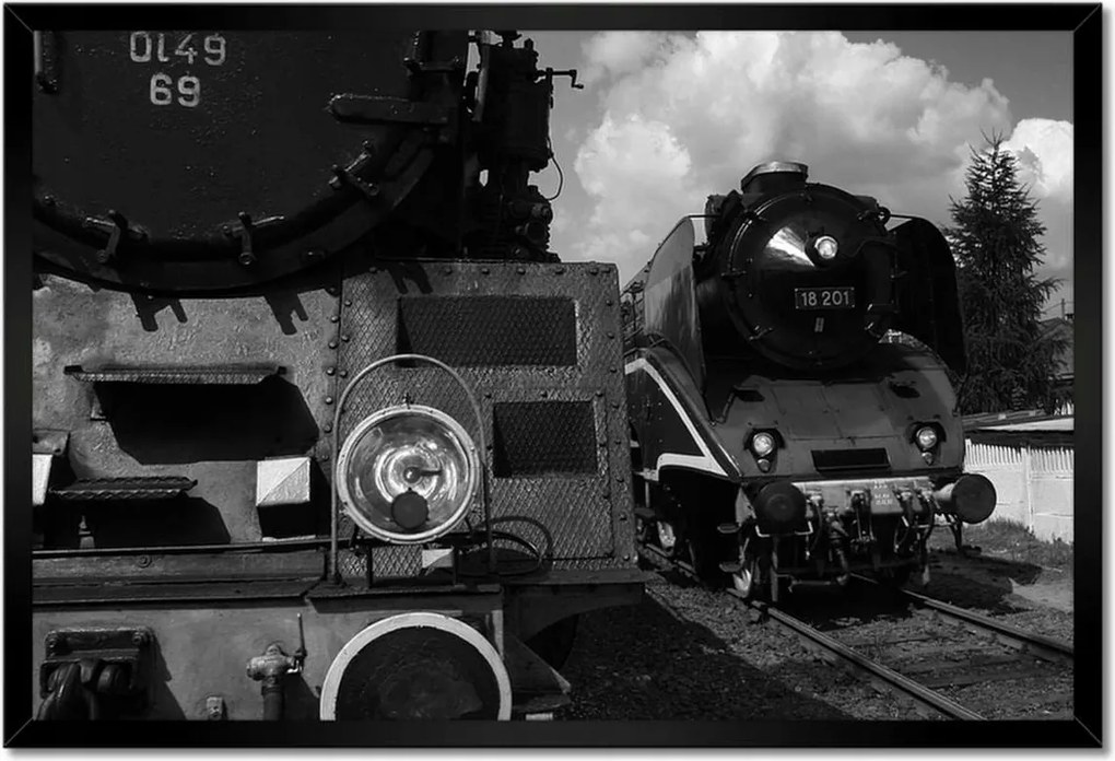 Poszterek keretben 60x40 Vonatok Ol49-69 és 18-201