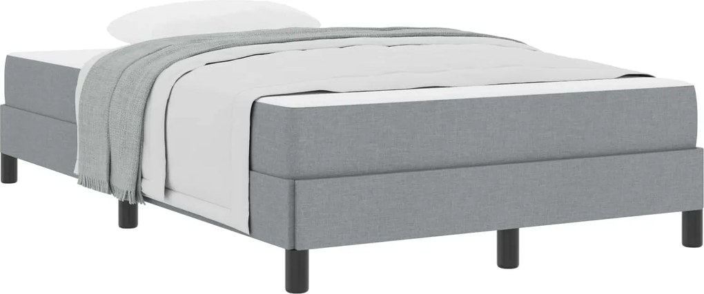 vidaXL Boxrugós ágy matracmal Világosszürke 120 x 190 cm szövet