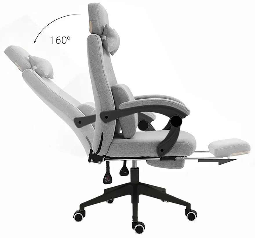 Fejtámlás irodai forgószék - több színben-világos szürke