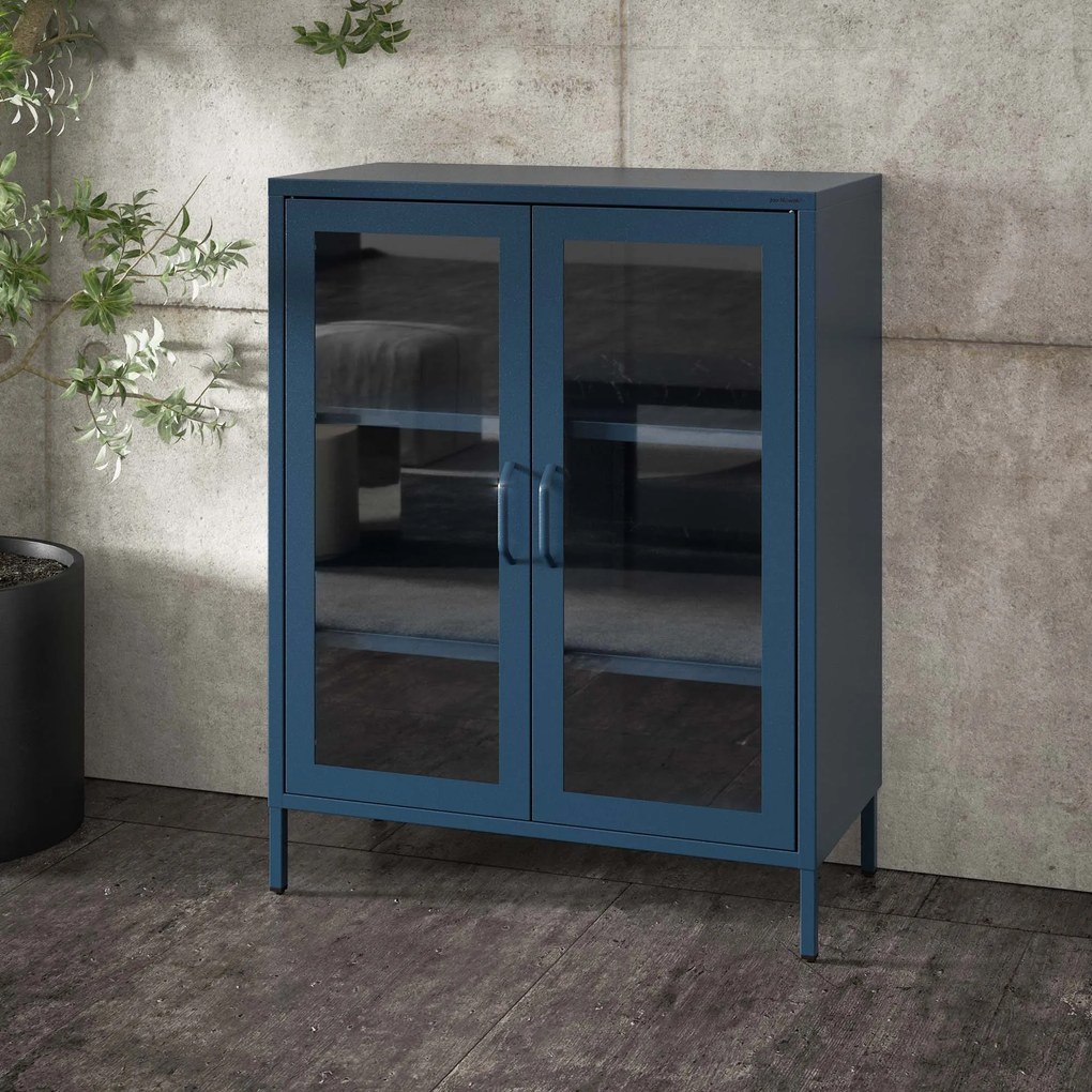 Vitrin GINA, 800 x 1015 x 400 mm, Modern: sötétkék