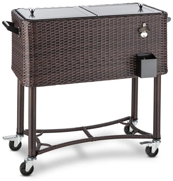 Blumfeldt Springbreak, italkocsi, hűtődoboz, zsúrkocsi teraszra, 80 l, rattan dizájn