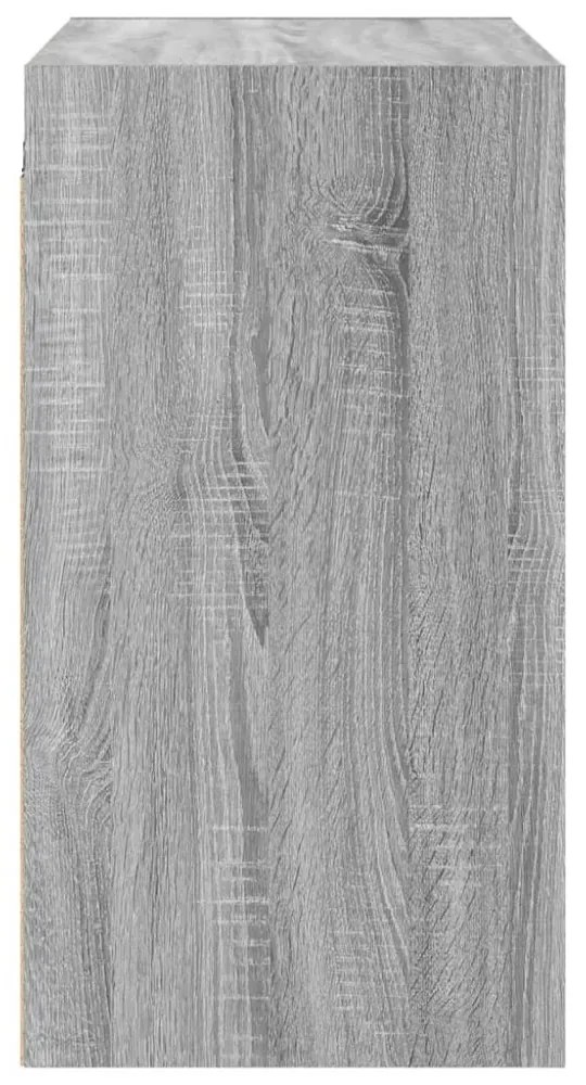 szürke sonoma színű faliszekrény üvegajtókkal 68 x 37 x 68,5 cm