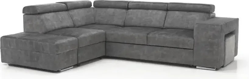 Ülőgarnitúra, szürke, balos, MALAGA