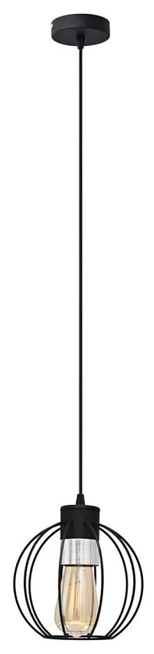 Csillár zsinóron STARLIGHT 1xE27/15W/230V fekete/ezüst